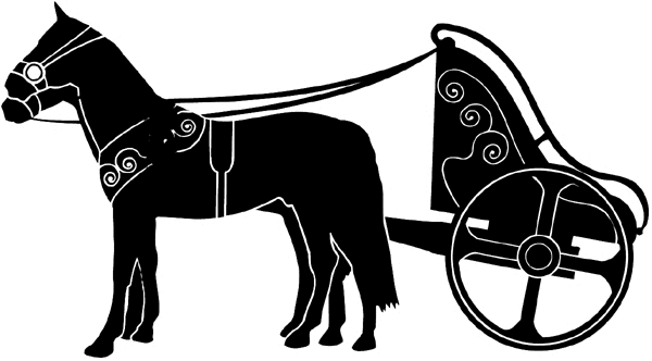 Horse and chariot vinyl sticker. Customize on line.      Autos Cars and Car Repair 060-0361 